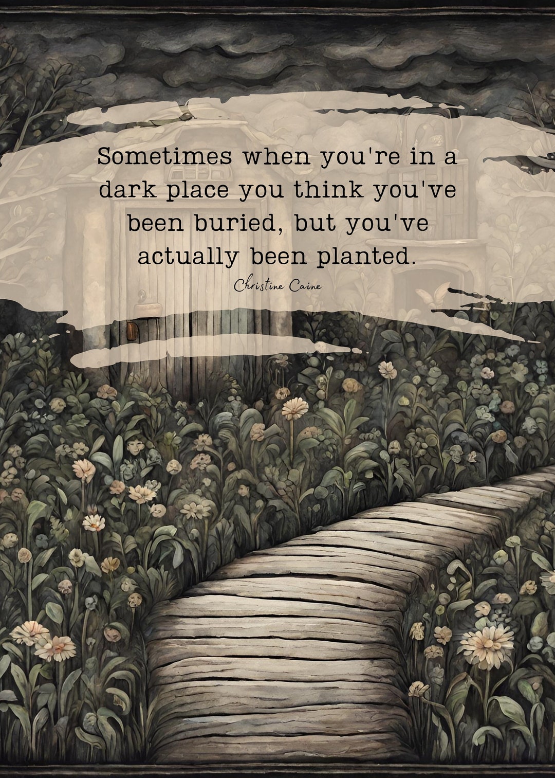Photo inspiration: Picture Idea: Planted Not Buried Folk Art Inspirational Print