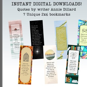 Annie Dillard Bookmarks: Inspirational Literary Quotes (Digital Download)