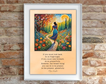 Maya Angelou Quote Art Print: Folk Art Style (Digital Download)