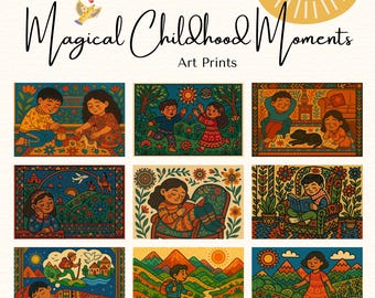 Folk Art Childhood Moments Prints: Set of 10 (Digital Download)