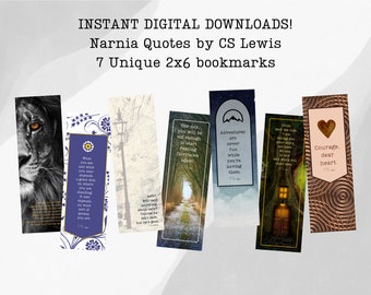 Narnia Quotes Bookmarks: C.S. Lewis Literary Gift (Digital Download)
