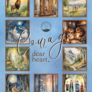 Coraggio, caro cuore (10 stampe individuali) / Cronache di Narnia Acquerello / C.S. Lewis / Letteratura per bambini