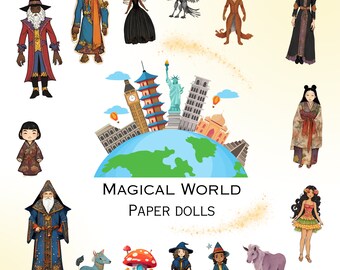 Magical World Paper Dolls: Wizards, Witches, Fairies (Digital Download)