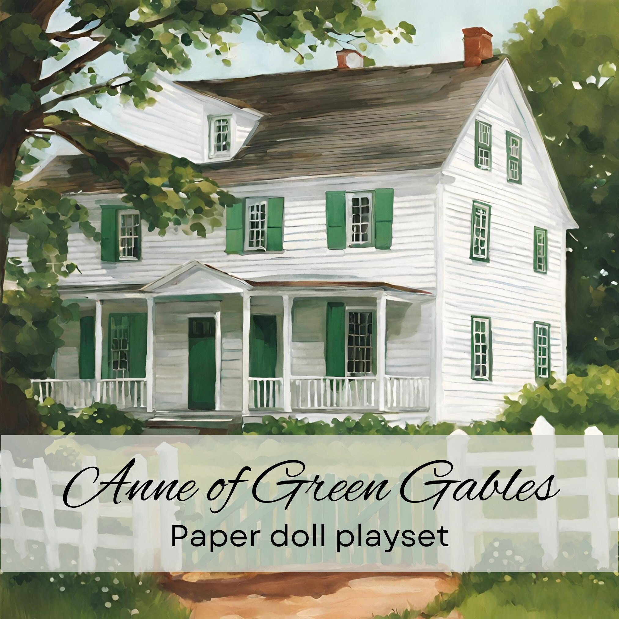 Anne of Green Gables Paper Doll Playset: Avonlea Characters & Backdrops (Digital Download)