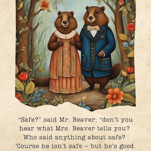 Aslan & Lucy quotes | Mr. and Mrs. Beaver | Chronicles of Narnia Quote art | Prince Caspian Wall Art | CS Lewis quotes