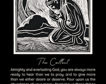 Collect Prayer Digital Print | Book of Common Prayer Wall Art | Christian Printable Home Decor