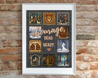Narnia Folk Art Print: "Courage, Dear Heart" C.S. Lewis (Digital Download)