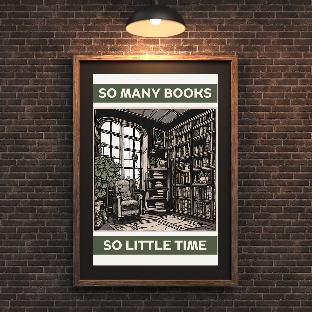 Linocut Library Book Lover Print: Linocut Style Library Art (digital Download) - Etsy