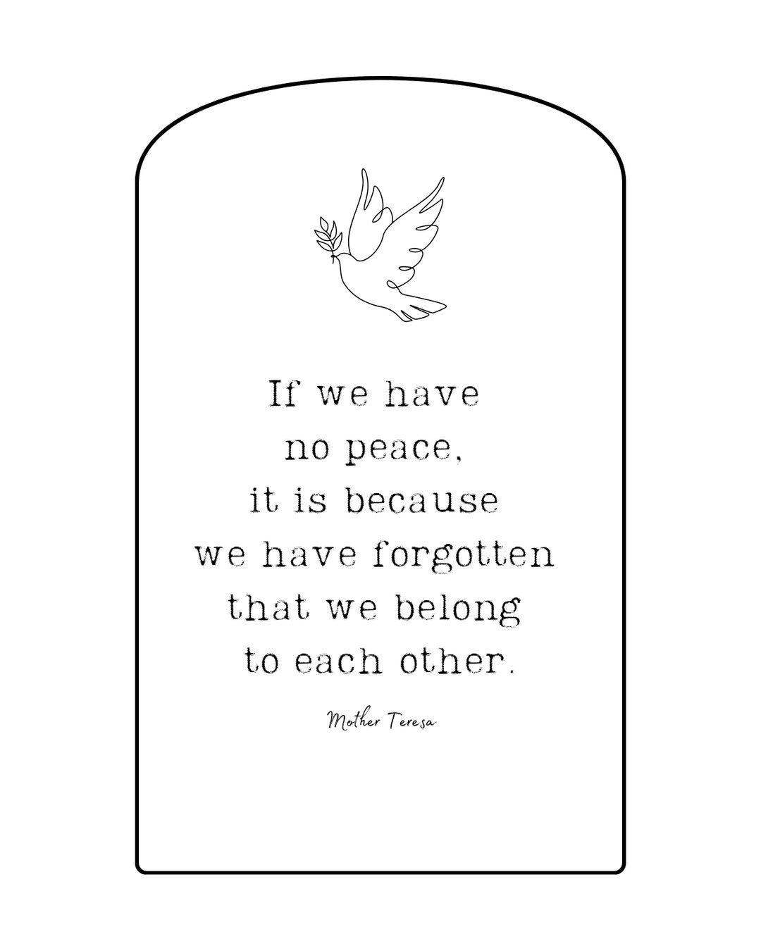 Mother Teresa Quote Instant Digital Download | 'if We Have No Peace' - Etsy