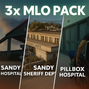 Pack de cartes FiveM | 3 Intérieurs | Hôpital Pillbox + shérif Sandy + hôpital Sandy | Prêt pour le RP | MLO optimisés
