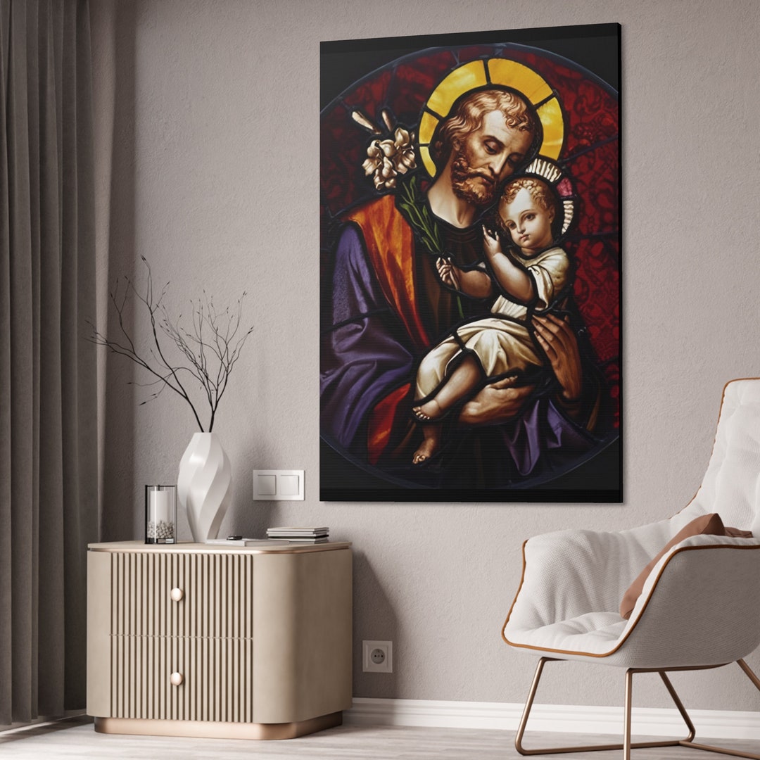 Saint Joseph With Baby Jesus V8 Joseph of Nazareth Father of Etsy