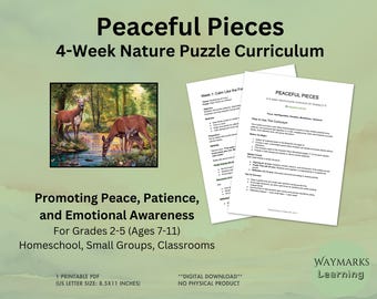 Naturbezogener SEL-Lehrplan für Kinder | 4-Wochen Achtsamkeit & Gefühle Puzzle Einheit | Ruhe im Klassenzimmer Homeschool Ressourcen