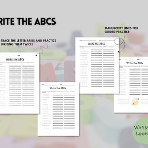 ABC Matching and Writing Practice Kindergarten to First Grade Printable Worksheets image 3