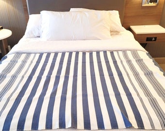 Striped Moroccan Handmade Blanket, Decorative Textile, Sofa cover