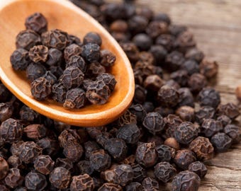 Whole Black Peppercorns | Piper nigrum | Premium Bulk Spice | Whole Peppercorns for Tea Blends, Cooking & Botanical Crafts