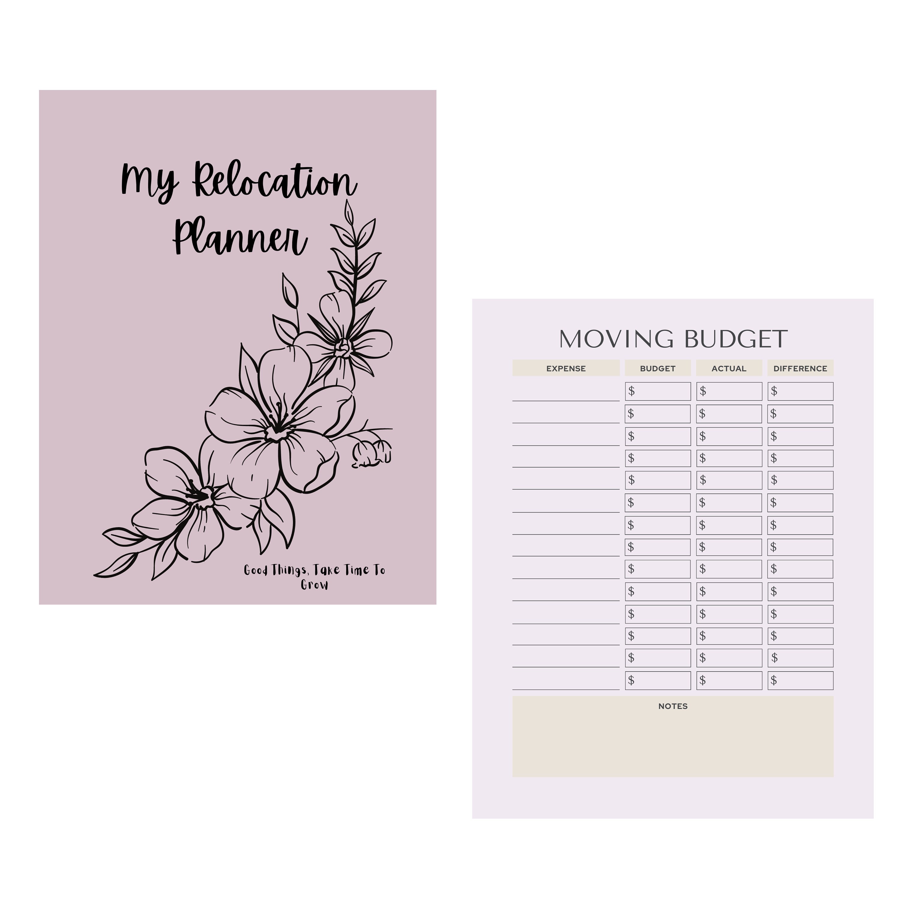 Printable Relocation Planner, Move Out Planner, Moving Checklist, Moving Guide, Digital Planner ...