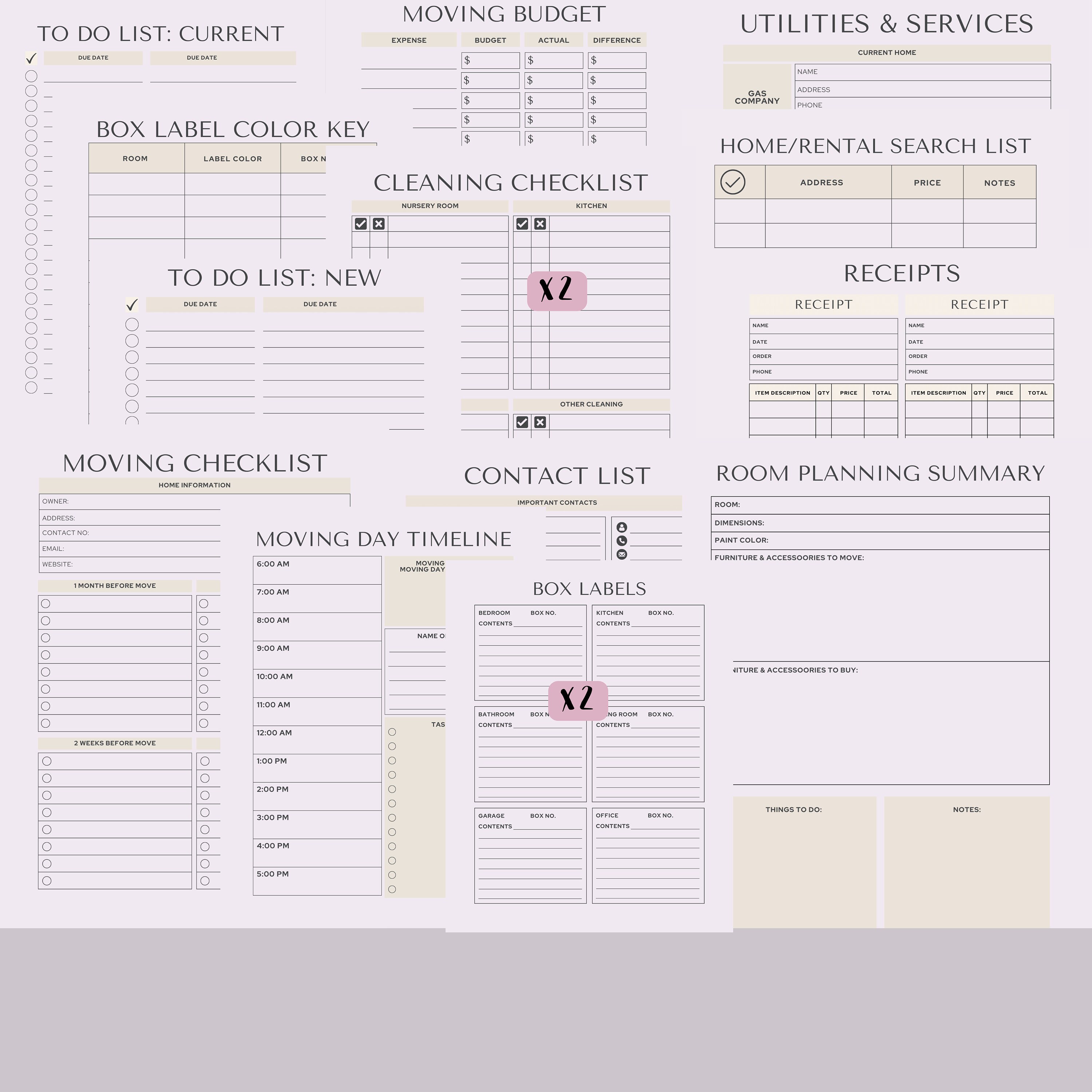 Printable Relocation Planner, Move Out Planner, Moving Checklist, Moving Guide, Digital Planner ...