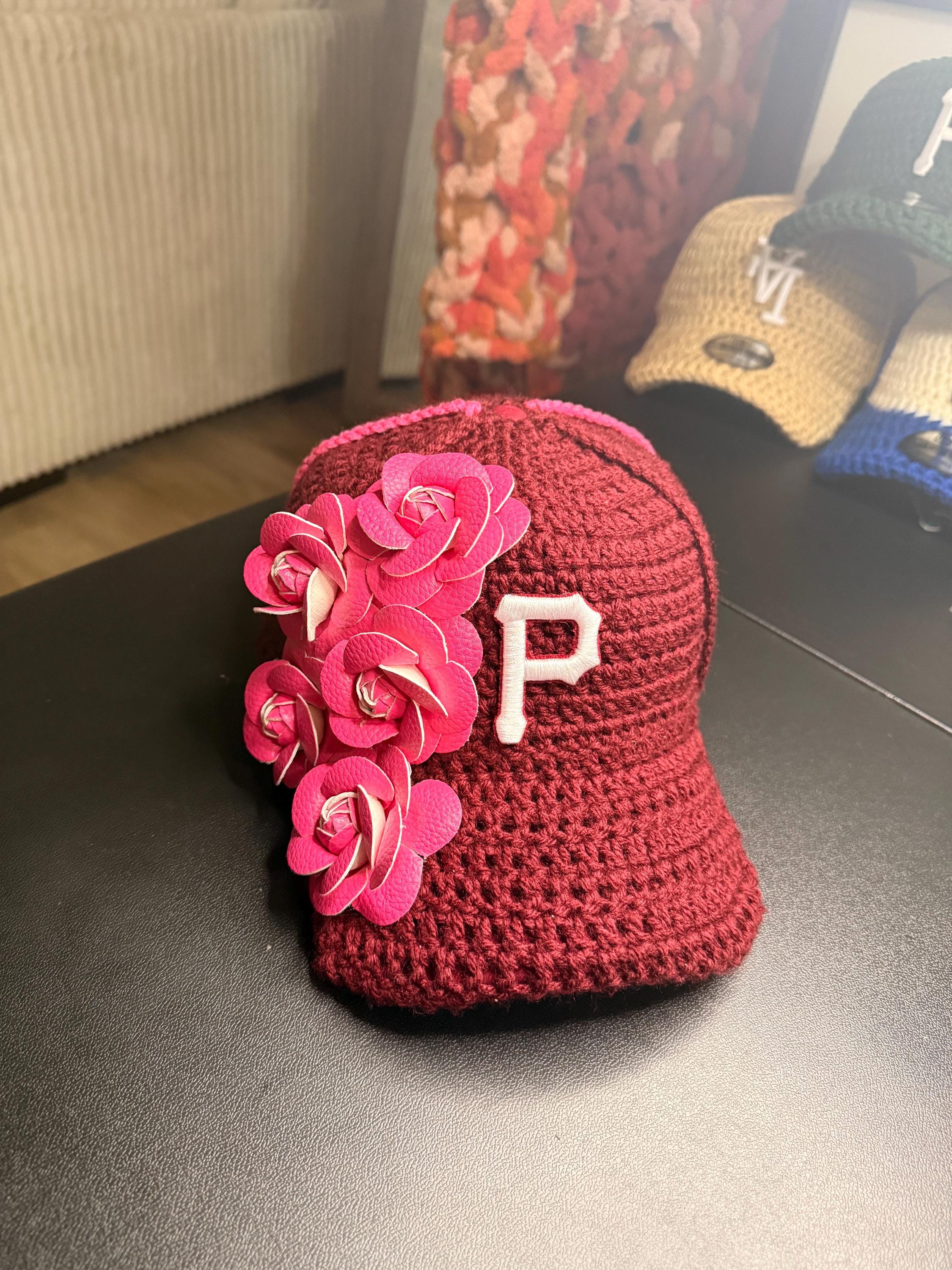 Handmade Crochet Floral Baseball Cap - New Era 9FORTY - Etsy