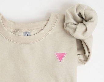 Sudadera con triángulos rosas, sudadera lésbica sencilla, orgullo gay, sudadera LGBTQ, orgullo gay sutil, LGBTQ+ arcoíris, sudadera lesbiana femenina