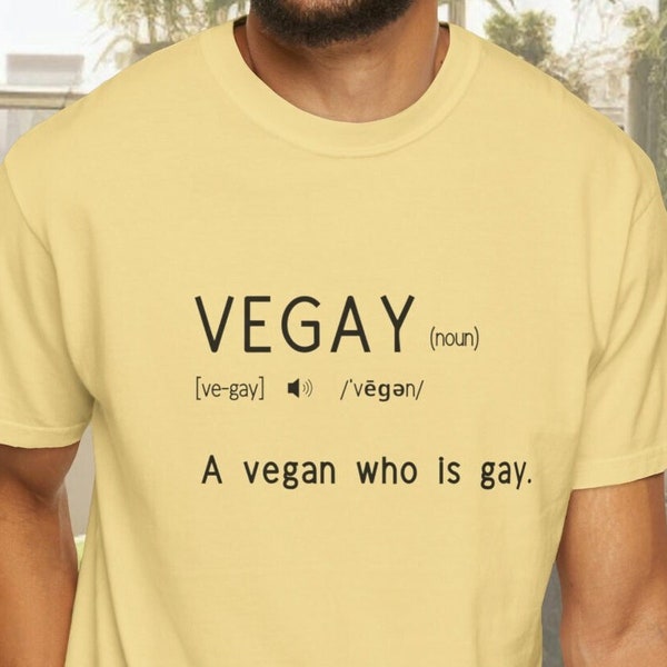 Vegay Shirt, Gay Vegan Shirt, Vegan Tee, LGBTQ+ T-Shirt, Funny Gay Shirt, Vegan Gay Tshirt, Hilarious Lesbian Shirt, Gay Vegetarian Shirt