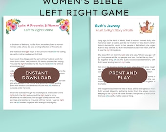 Women's Ministry Game Bundle | Left Right Bible Story | Women's Ministry | Christian Games | Bible Study Games | Retreat ruth proverbs 31