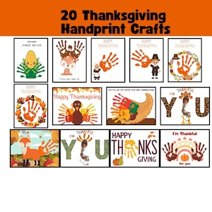 Thanksgiving Handprint craft Bundle for Kids, Fall art for children, Keepsake Art, Autumn Craft Idea, Footprint leaf deer tree