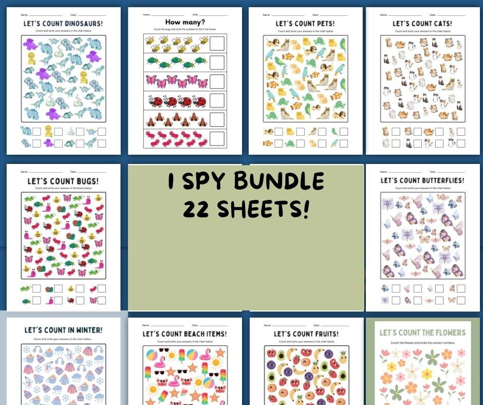 Kids Road Trip Games Printable, I Spy Worksheets Summer Activity ...