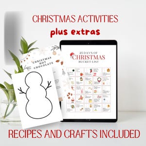Búsqueda del tesoro navideña con carta a Papá Noel, recetas y manualidades - Actividades navideñas familiares Calendario de adviento de 25 días descarga instantánea