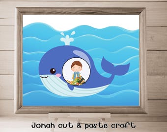 jonah and the whale Corinthians Sunday School craft torn paper cross Christian Craft Kids, Preschool Activity bible church 1 corinthians