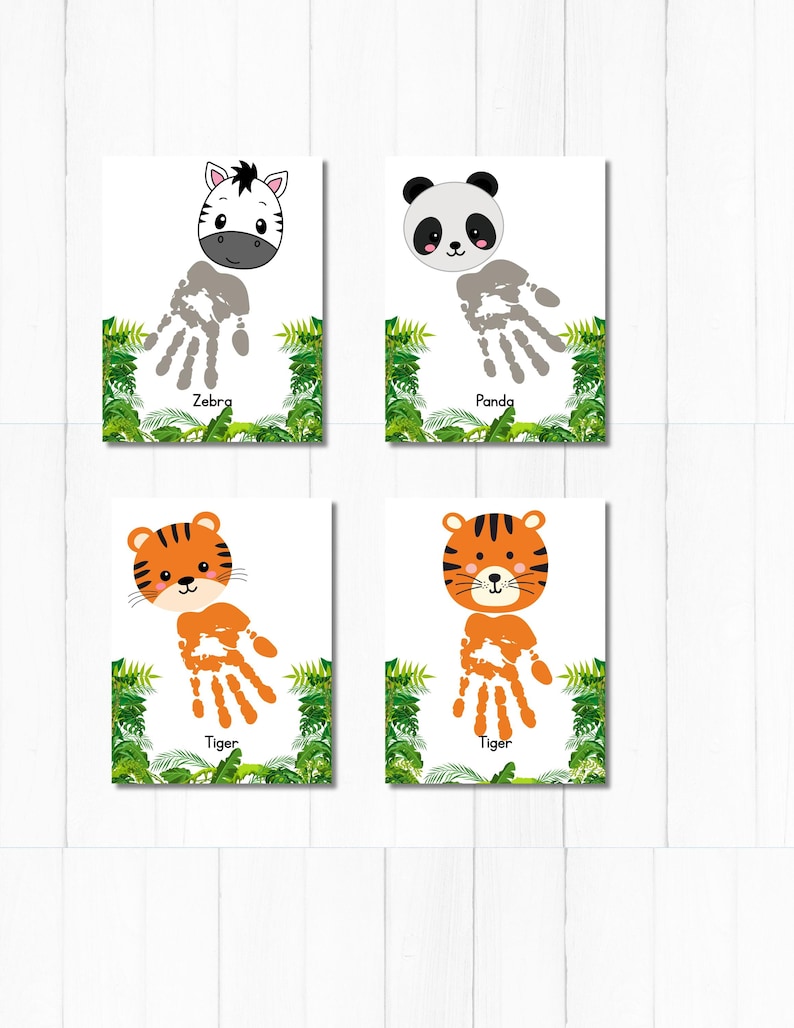 Wild Animal Handprint Craft, Printable Handprint Keepsake, Safari ...