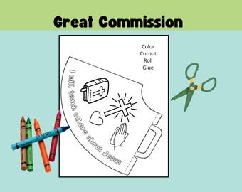 The great commission kids craft - megaphone cut and color