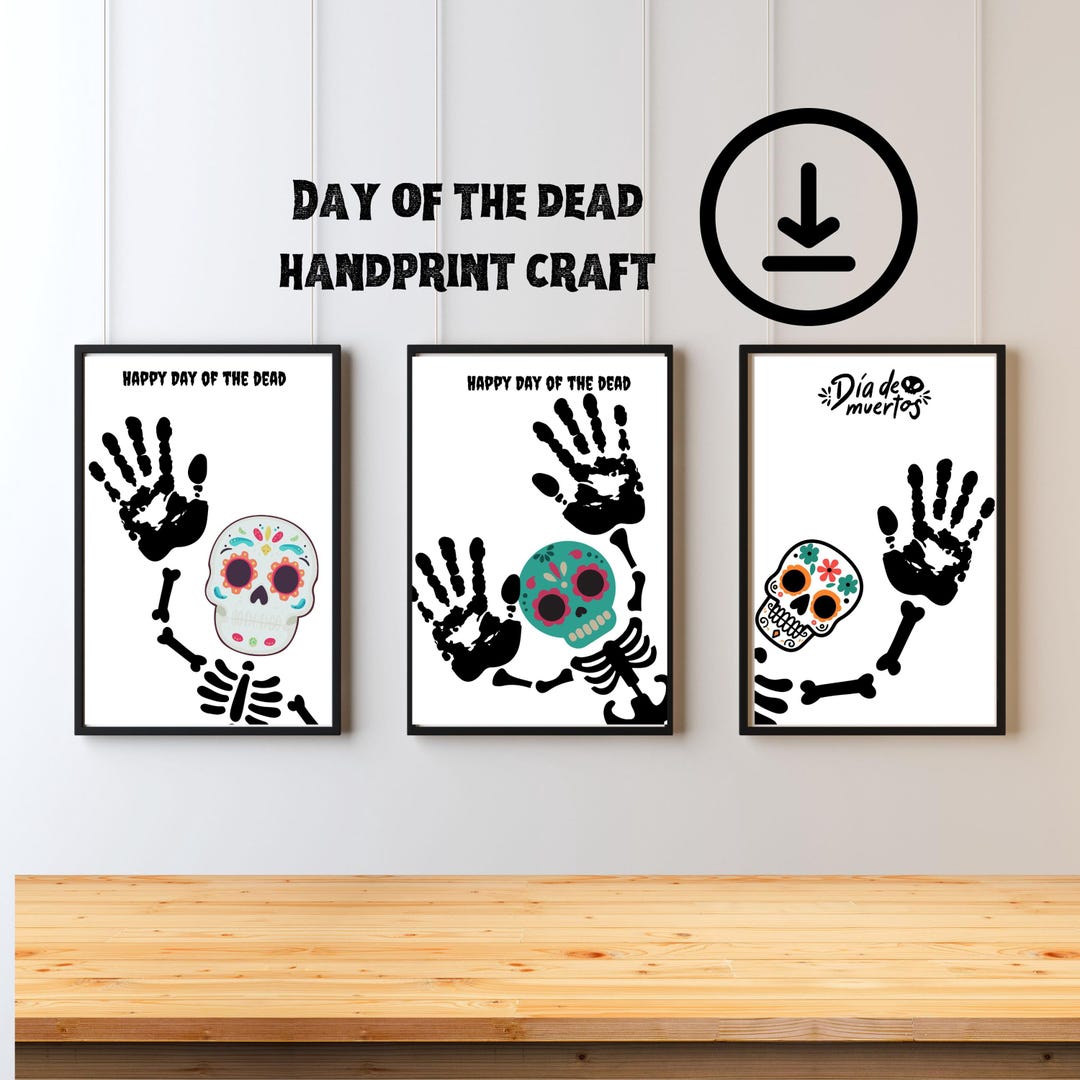 Day of the Dead Skeleton Handprint Art Bundle, Preschool, Daycare ...