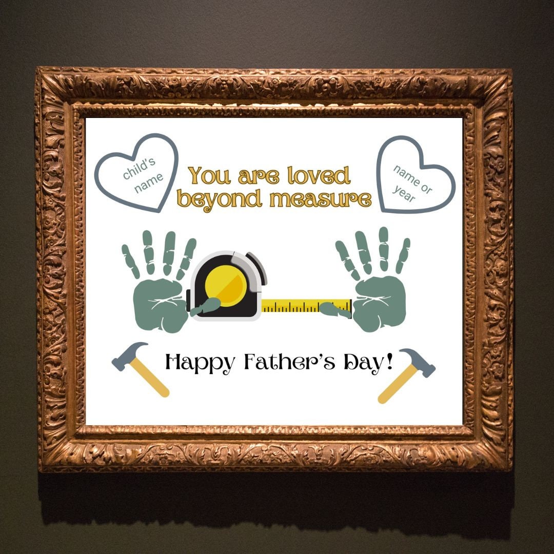 Tape Measure Father's Day Handprint Craft Printable, Tool Craft for ...