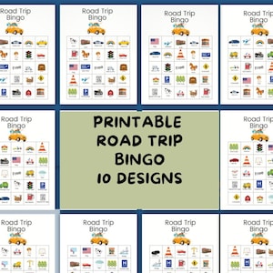 Roadtripbingo, afdrukbare bingokaarten, speurtocht voor kinderen, roadtripactiviteit voor kinderen, autospel, reisbingokaart, vakantie