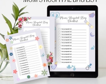 Labor and Delivery Checklist Hospital Bag Check List Mom Babyprintable
