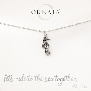 Let’s Ride to the Sea Together - Seahorse Sterling Silver and Silver Plated Necklace