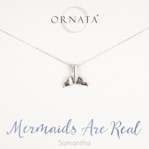 Mermaids Are Real - Sterling Silver Mermaid Necklace on Personalized Jewelry Card
