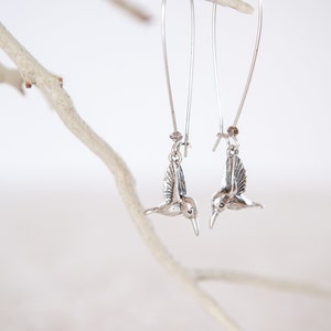 Silver Plated Hummingbird Earrings