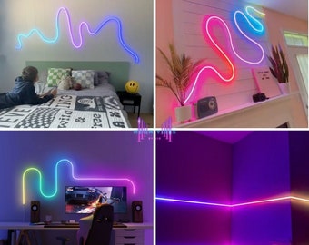 Multicolor RGBIC Neon Strip Lights - LED Strip Light - Color Changing Neon Strip - DIY Neon Strip Light - Aesthetic Home Decor