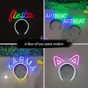 Neon Headband - Custom Neon Headband Halloween, Birthday, Bachelorette Headband - Custom Party Decor