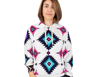 Southwestern Aztec Diamond Hoodie | All-Over Print Pullover