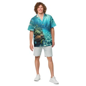 Ocean Scene Unisex Button Shirt