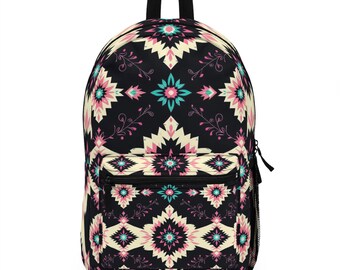 Rücksack mit südwestlichem Muster | Stammes- geometrisches Blumenmuster
