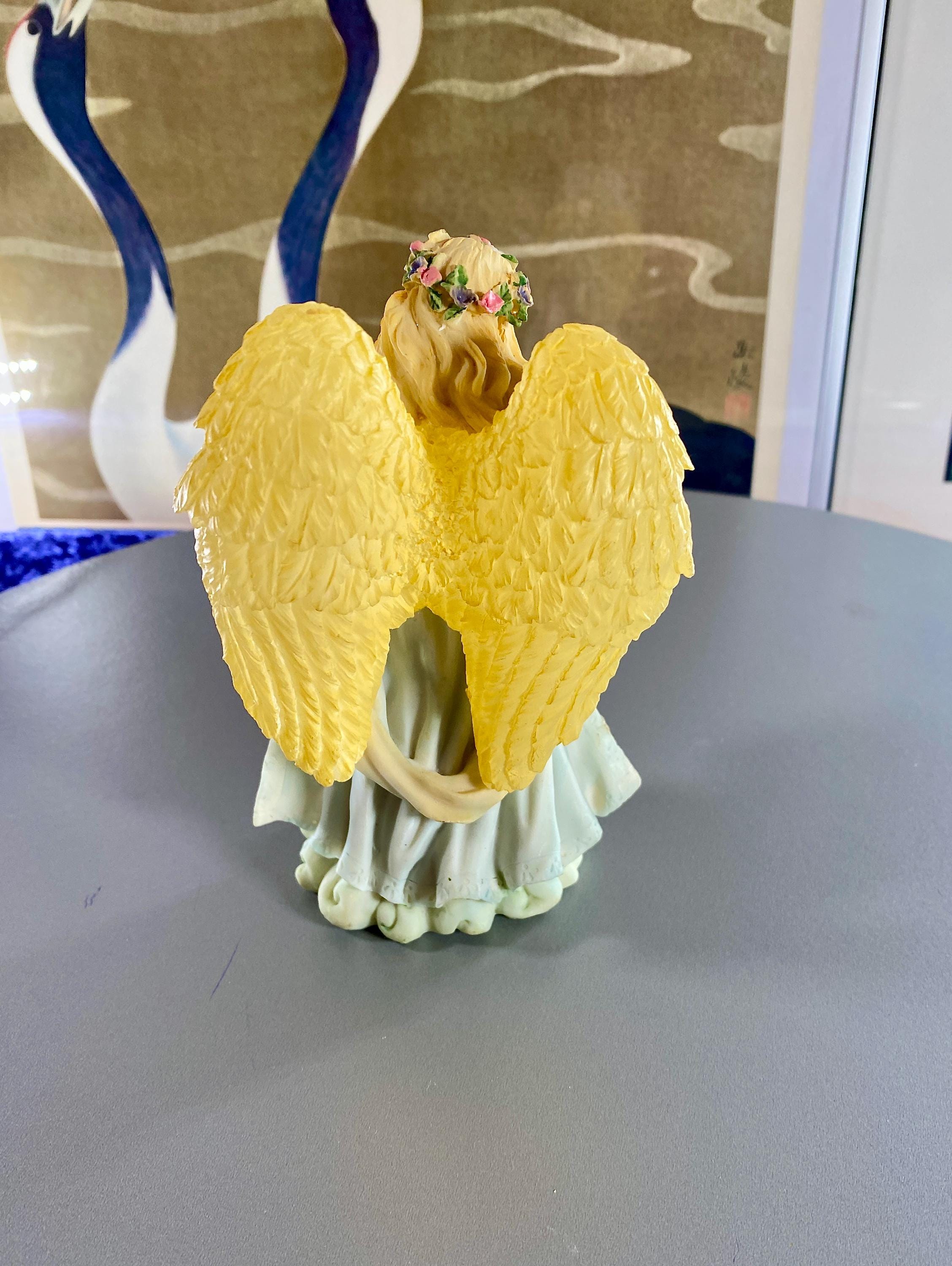 置物 angel Northlight Kneeling Angel with Open Wings Statue - 13