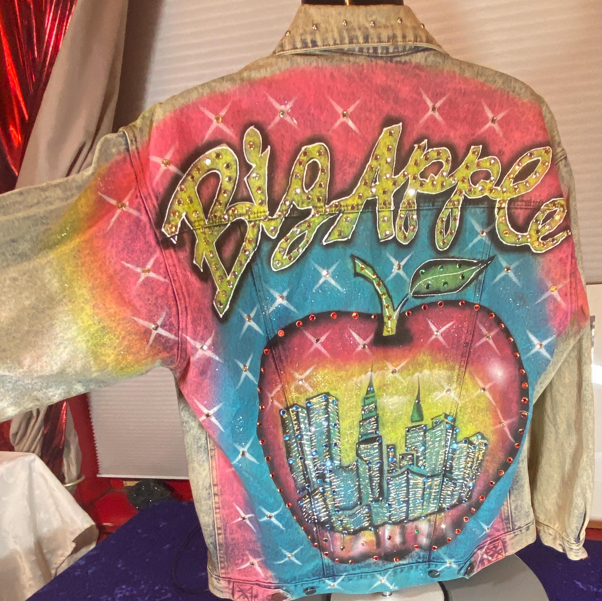 Vintage Tony Alamo Style Hand Painted Jacket Depicting the Vintage Tony Alamo Style Hand Painted Jacket Depicting the
