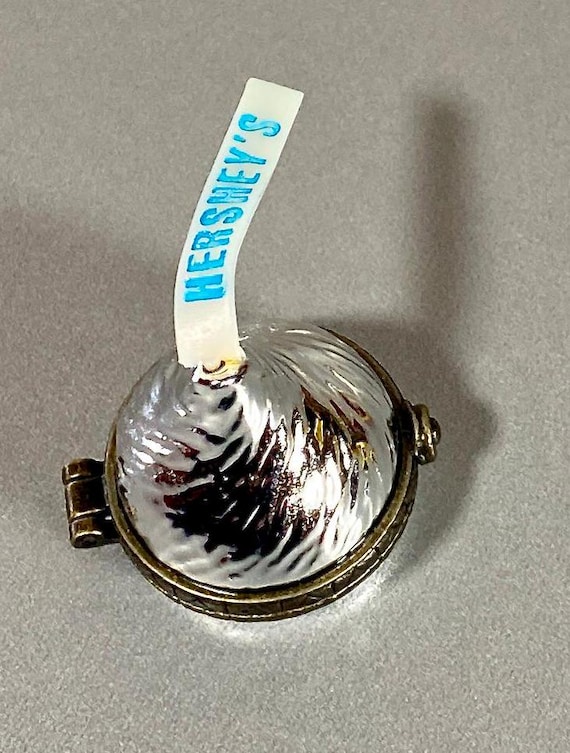 Vintage Silver Colored Porcelain Hershey's ® Kiss Hinged