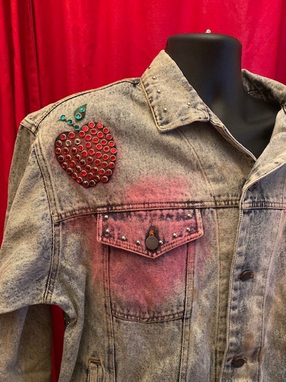 Tony Alamo style hand painted and studded denim j… - image 3