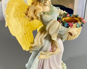 置物 angel Northlight Kneeling Angel with Open Wings Statue - 13