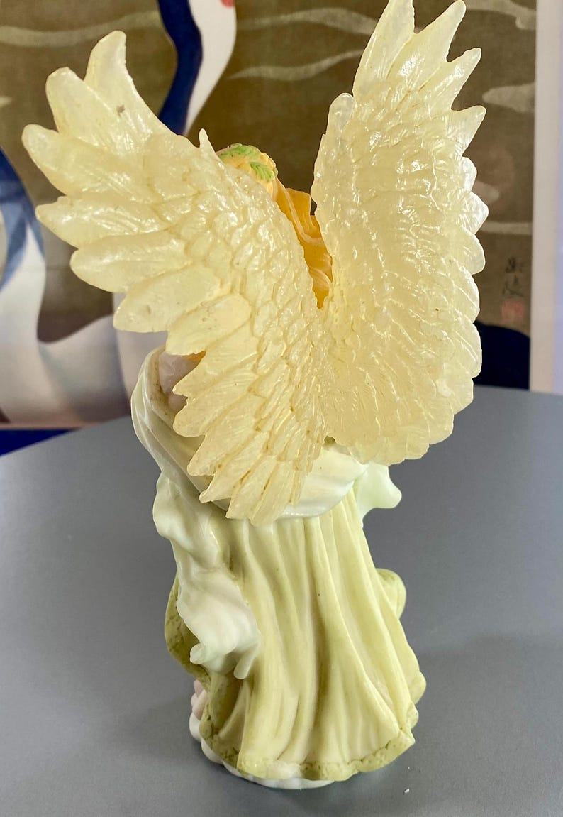 One Winged Angel Figure Vintage Praying Winged Angel Figurine in a Pink Robe. - Etsy