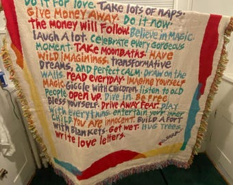 Vintage "How to be an Artist" Cotton Throw Rug - The Rug Barn